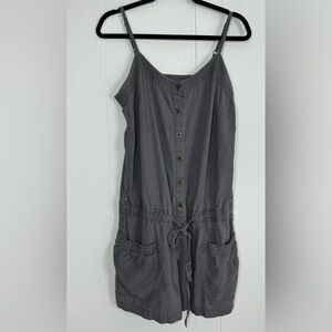 Per Se Linen Blend Romper Shorts With Pockets Size Small